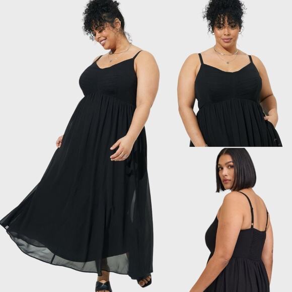 torrid Dresses & Skirts - TORRID Maxi Chiffon Pleated Dress with Pockets